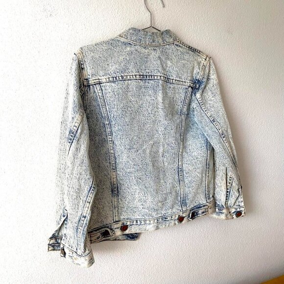1980s Vintage Acid Wash Denim Jean Jacket Women's XS - Picture 4 of 4